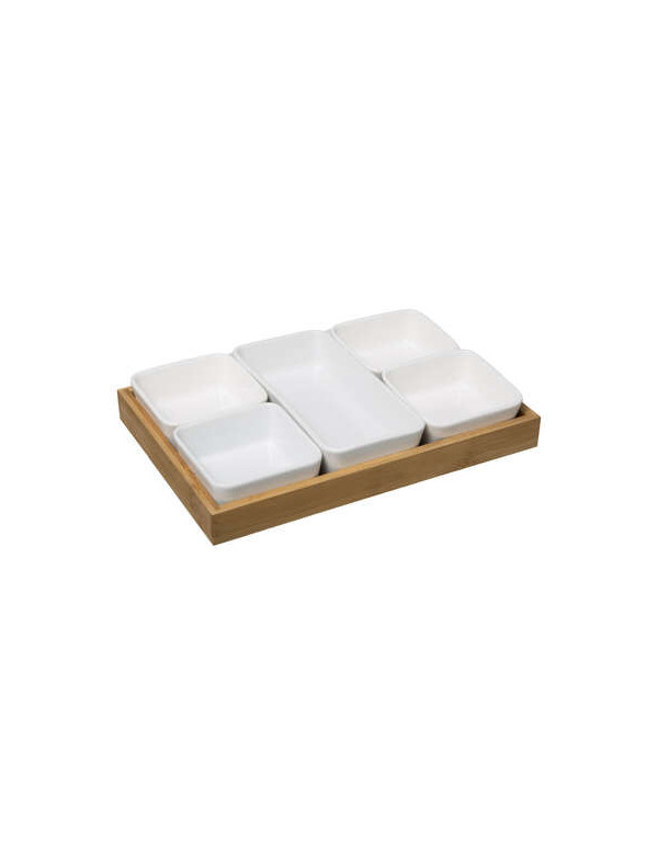 Service à apéritif 6 pièces en Bambou