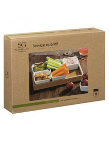 Service à apéritif 6 pièces en Bambou