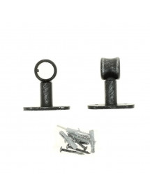 Supports De Tringle métal noir argent 20 mm X2