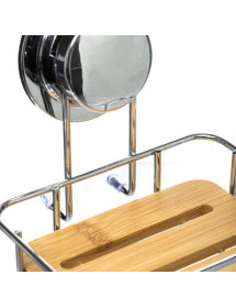Porte Savon à Ventouse Métal et Bambou 5 Five