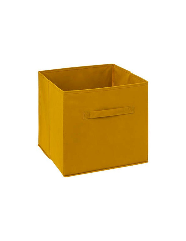 Cube de rangement moutarde 31 x 31 cm.