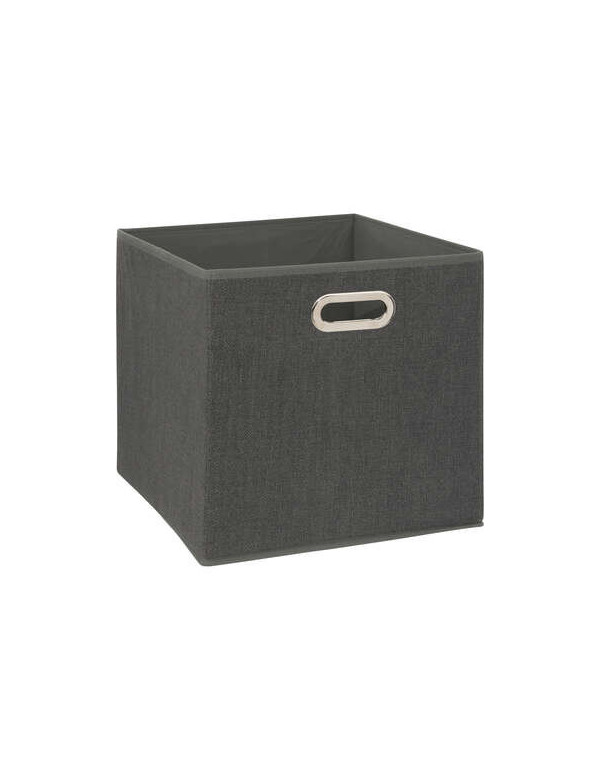 Cube de rangement gris foncé 31 x 31 cm.