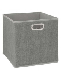 Cube de rangement gris chiné 31 x 31 cm.