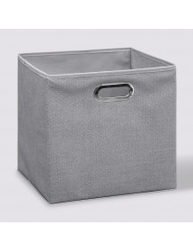 Cube de rangement gris chiné 31 x 31 cm.