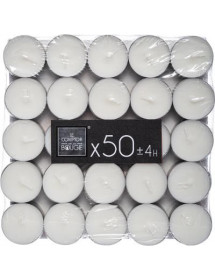 50 Bougies Chauffe Plat Cire Blanche - Les Bambetises