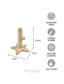 Arbre à chat griffoir étoile avec pompons