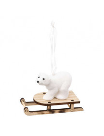 Décoration de sapin ours polaire sur luge