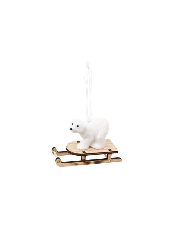 Décoration de sapin ours polaire sur luge