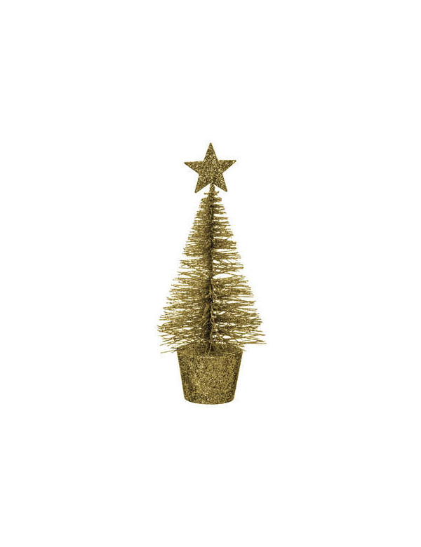 Sapin de table doré pailleté