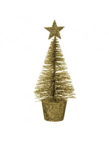 Sapin de table doré pailleté