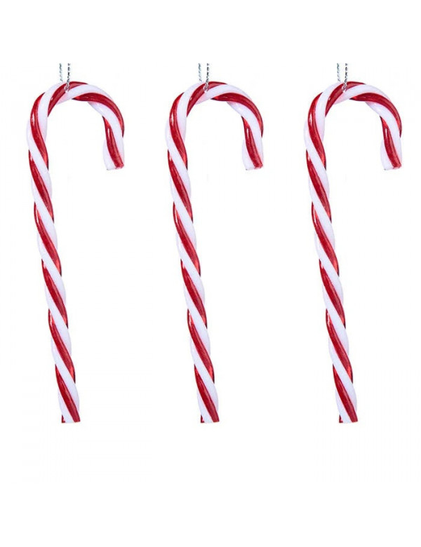 décoration de noel canne à sucre x3