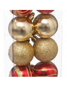Boules de Noël rouge et or x12