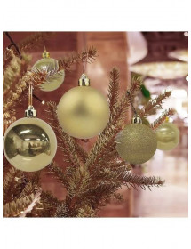 Boules de Noël dorées 80 mm x4