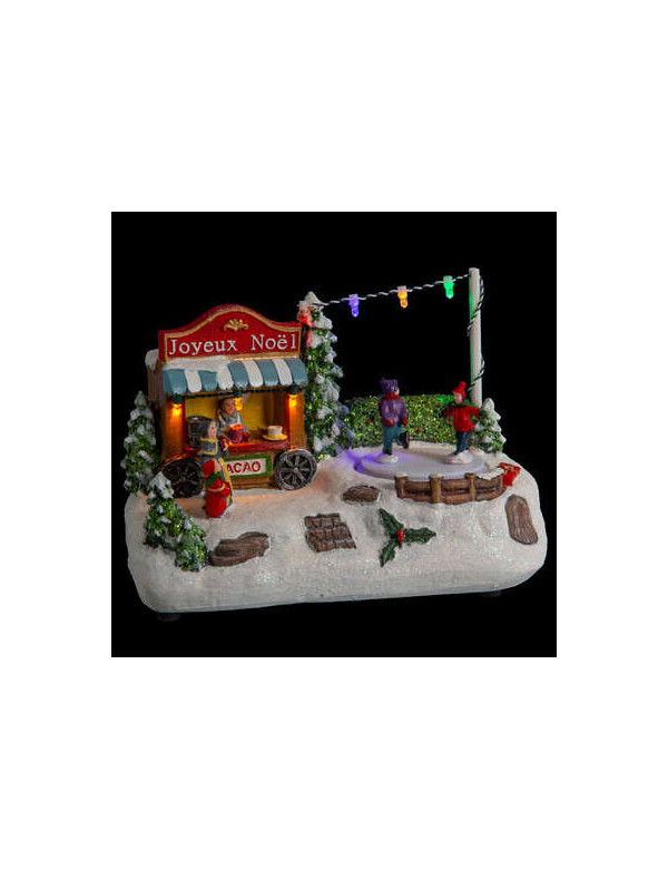 Village de Noël lumineux stand chocolat