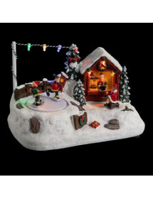 Village de Noël lumineux patinoire