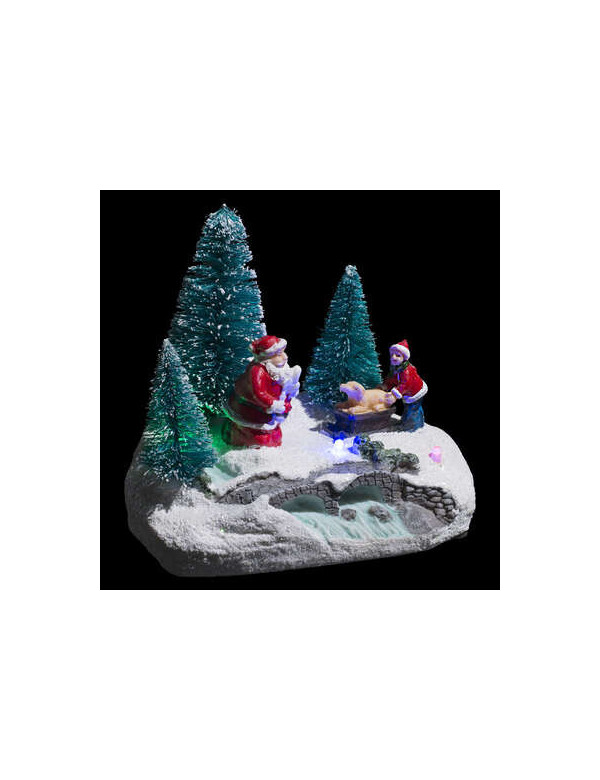 Scène de Noël miniature lumineuse