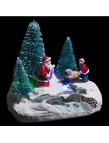 Scène de Noël miniature lumineuse