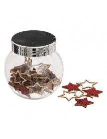 Confettis de table bois rouge