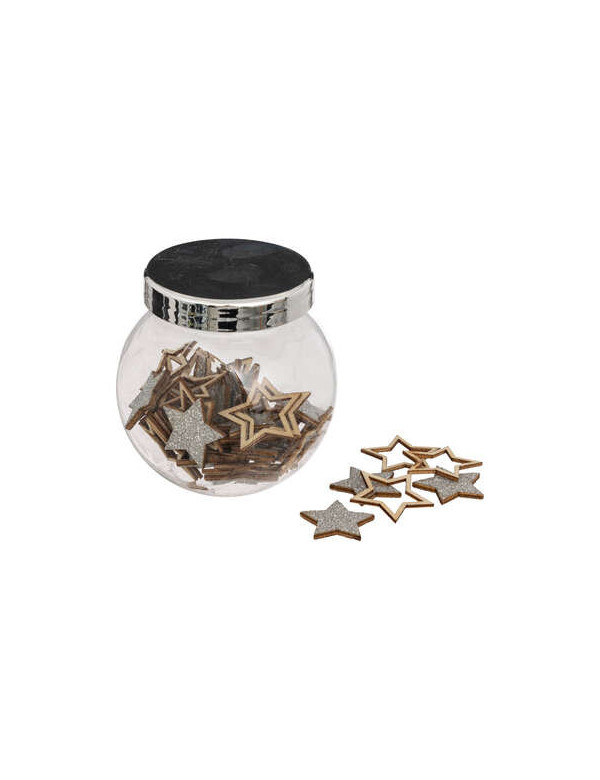 Confettis de table de Noël en bois argenté