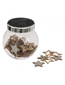 Confettis de table de Noël en bois argenté