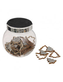 Confettis de table de Noël en bois argenté