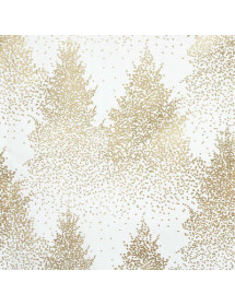 Nappe de Noël Blanche avec Sapins Dorés - 140 x 240 cm 🎄✨