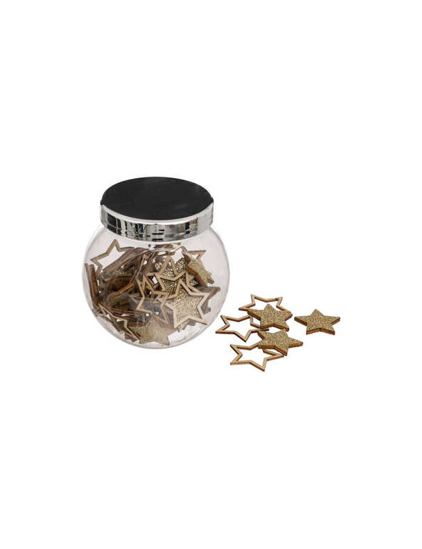 Confettis de table de Noël en bois doré