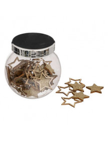 Confettis de table de Noël en bois doré