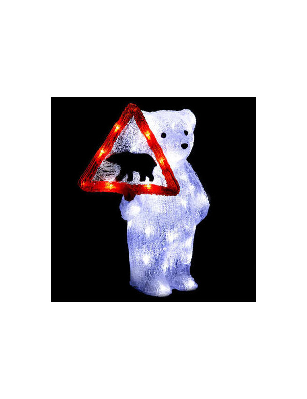 Ours de Noël lumineux solaire