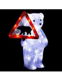 Ours de Noël lumineux solaire