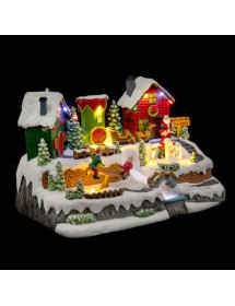 Village de Noël lumineux Maison du Père Noël