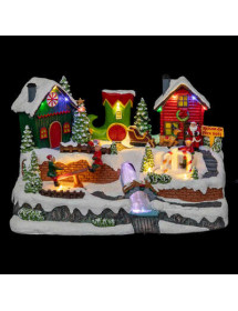 Village de Noël lumineux Maison du Père Noël