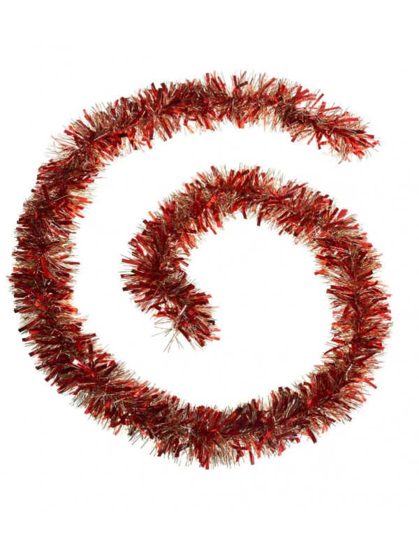 Guirlande de Noël bi-matière rouge or