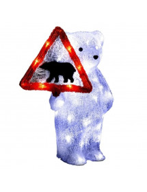 Ours de Noël lumineux solaire