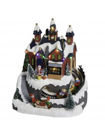 Village de Noël Atelier et train de Noël lumineux et musical