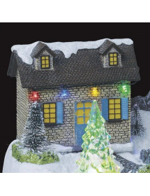 Village de Noël lumineux et Musical Moulin à vent