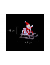 Décoration de Noël lumineuse Père Noël sur luge