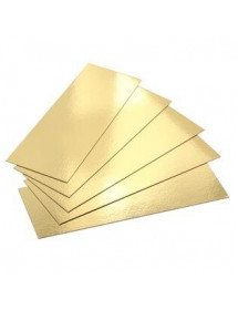 Lot de 5 semelles de buche de Noël or 12 x 28 cm.