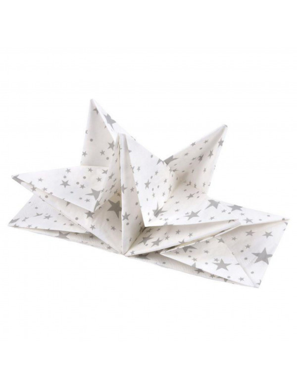 Serviettes Pré-Pliées Argentées x12