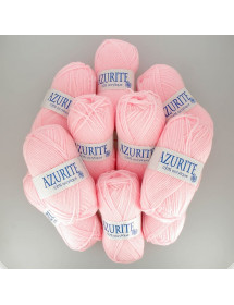 Lot de 10 pelotes de laine à tricoter Azurite 100% acrylique rose