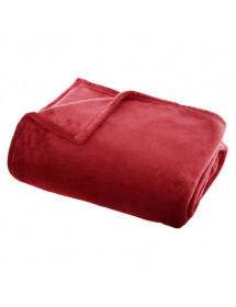 Plaid flanelle rouge 130 x 180 cm Atmosphera