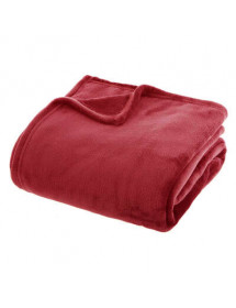 Plaid flanelle rouge 180 x 230 cm Atmosphera