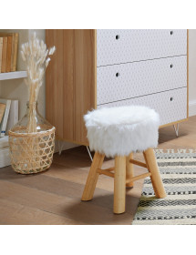 Tabouret poils blanc