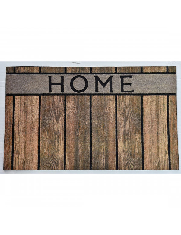 Paillasson effet bois marron 45x75 cm