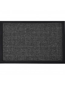 Tapis d'entrée YVAN motifs carrés gris 40x60 cm