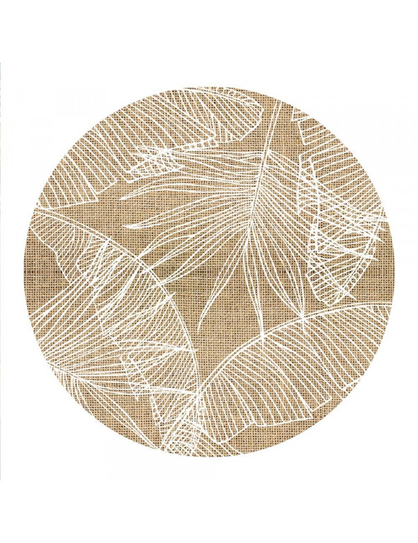 Set De Table Rond Tropical en toile de jute