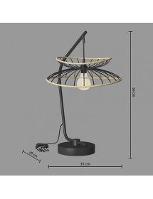 Lampe arc Alara métal noir Atmosphera