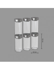 Lot de 6 pots à épices en verre