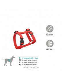 Harnais rouge pour chien de 25 à 35 Cm.