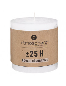 Bougie Ronde Rustique Blanche Olia Atmosphera